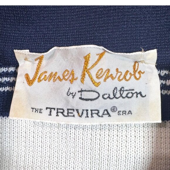 Vtg James Kenrob Striped Belted Day Dress Preppy Tennis Golf Rockabilly Mod 14 - Picture 3 of 5